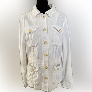 GAP Yves Linen/Cotton Blend Cargo Jacket - Size Medium